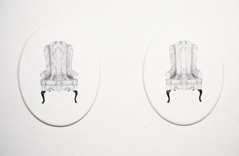 Portraits of a Wingback Chair archives Graphite, gesso on board