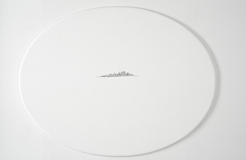 Island archives Graphite, gesso on board