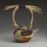  Pouring Vessels Stoneware, natural ash glaze, reed
