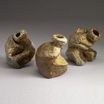  Vases and Bottles Stoneware, feldspar inclusions, natural ash glaze, shino glaze liner