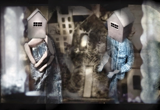 City Life Househead Chronicles Encaustic