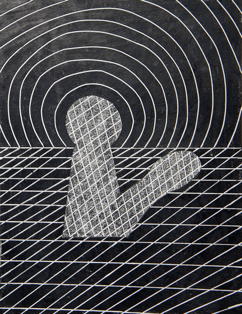 Untitled black drawings 2014-2015 China marker on cut and incised paper collage