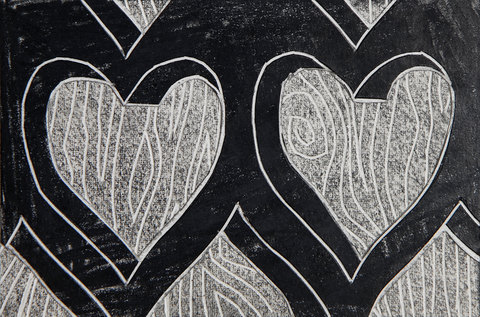 Untitled black drawings 2014-2015 China marker on cut and incised paper collage