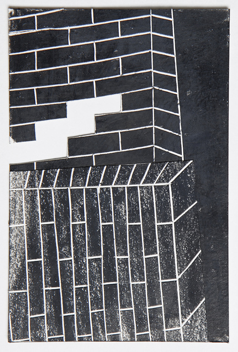 Untitled black drawings 2014-2015 China marker on cut and incised paper collage