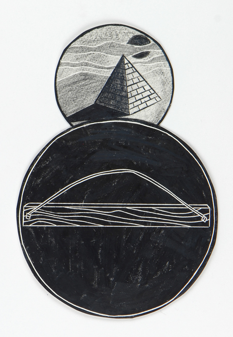 Dueling Tondos black drawings 2014-2015 China marker on cut and incised paper