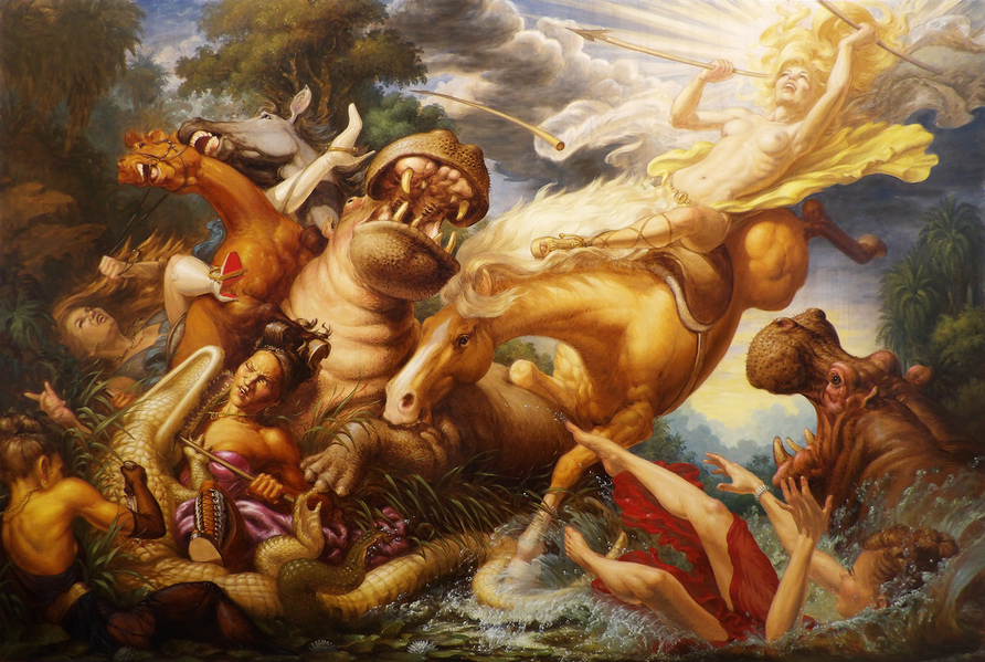 The Rescue. Diana and her Acolytes Current Work: Revisionist Histories Oil on Canvas