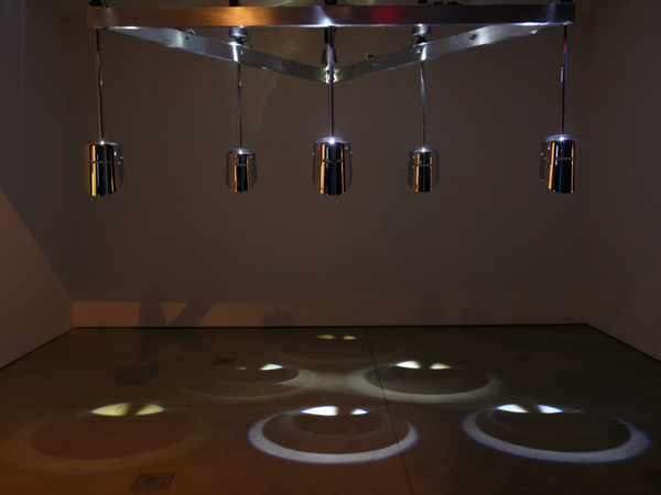 Wappen Field: 6 Helmet Sound Installation Wappen Field: Sculpture & Sound Chrome Plated Steel, LED's, speaker drivers, amplifiers, SuperCollider, audio interface, power conditioner, computer