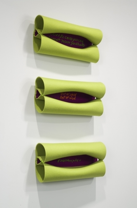 Installation View 3 Epigram Wall Sculptures 2010 Felt, Cotton Thread