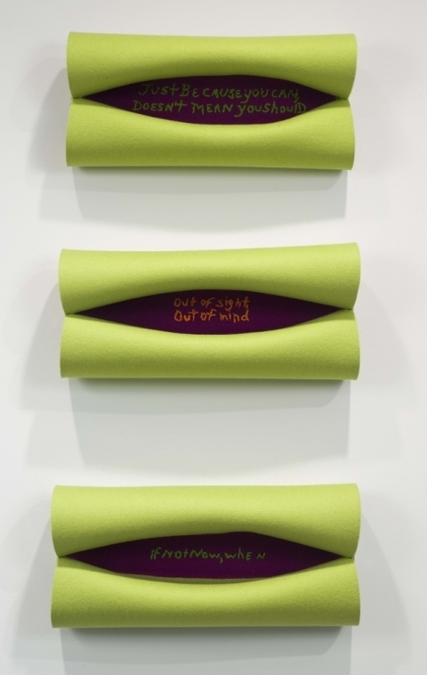 Installation View 3 Epigram Wall Sculptures 2010 Felt, Cotton Thread