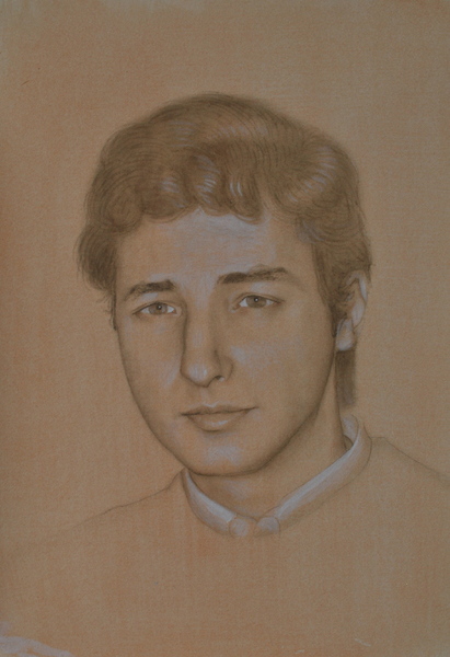I. C SAELAMS FINE ART GALLERY PORTRAIT OIL PAINTING egg tempera .