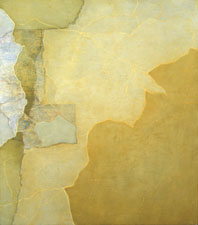 MOLLY RAUSCH Maps Oil, wax, collage on plywood