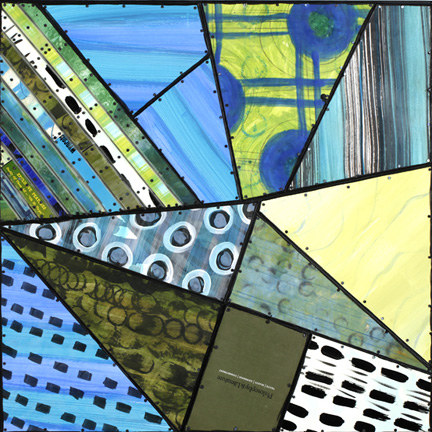 Twist Again Paintings: Syncopated Series Mixed media on paper on panel