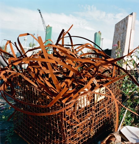 Cart with Scrap Metal On the Duwamish