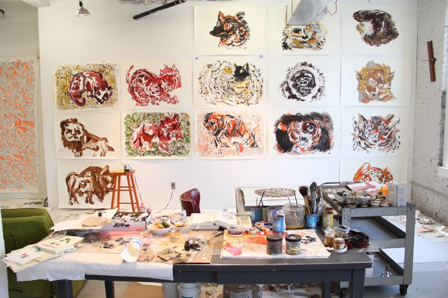 Studio shot Natasha Bowdoin Bemis Residency