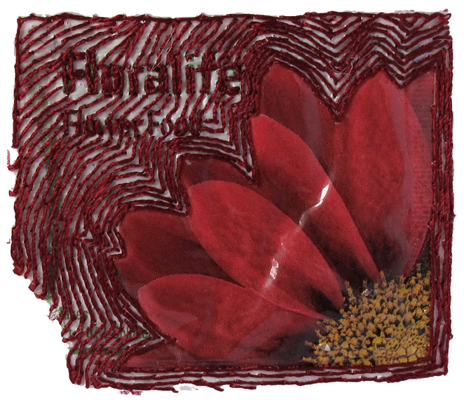 Monochromatic Fragment No.18 Nicola Ginzel THREAD Monochromatic Fragments thread and flower food plastic wrapper