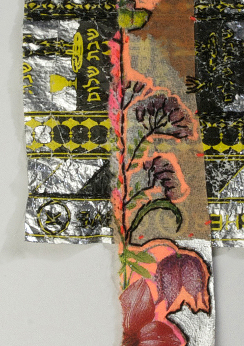 DETAIL Vertebra Series - AustrianJewish Collage Fragment No.2 Nicola Ginzel THREAD Fluorescent Fragments - 2014 - continued