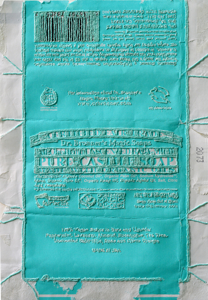 Monochromatic Fragment No. 16: CastlSp Nicola Ginzel Selected FLATWORK Installations paper wrapper embroidered by hand