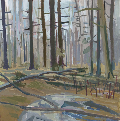 Woods Paintings, 2017 acrylic gauche on panel