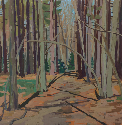 Woods Paintings, 2017 acrylic gauche on panel