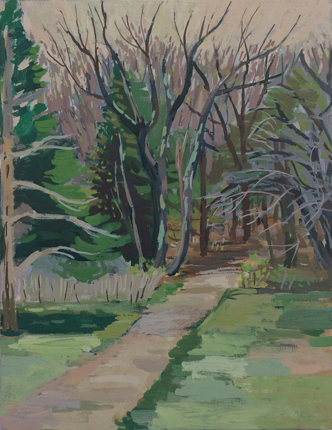 Woods Paintings, 2017 acrylic gauche on panel