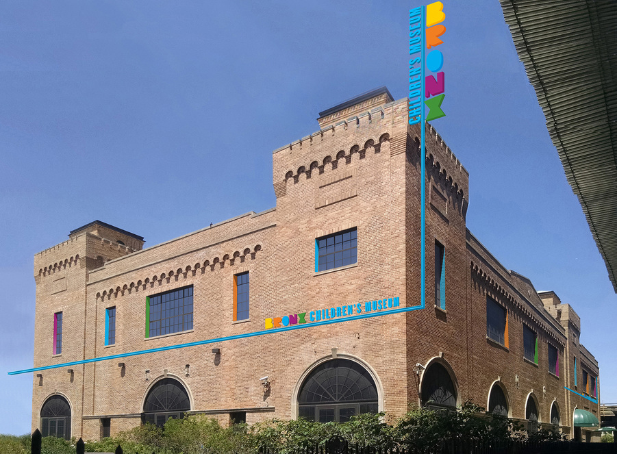 Powerhouse building with new signage O'Neill McVoy Architects Bronx Children's Museum