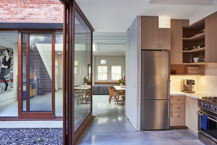 Garden and Kitchen O'Neill McVoy Architects Clinton Hill Courtyard House