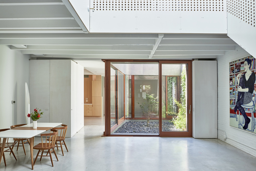 Living and Dining Room O'Neill McVoy Architects Clinton Hill Courtyard House