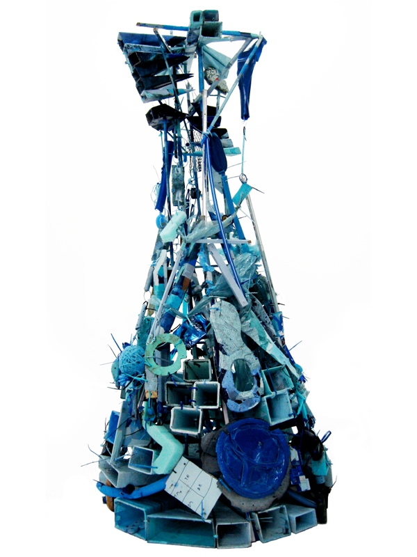 Paul Baumann taxonomy #17 (blue) Horizons found objects and mixed media