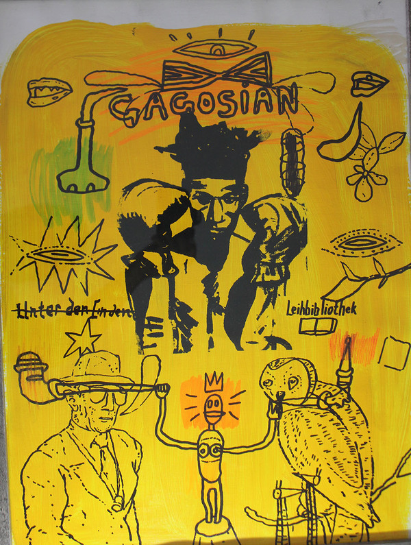 BORZOTTA ARTS-Art/Classes/Events/Networking Chris Lee: R.I.P. SAMO and Other Stories, The Semiotics of Basquiat Mixed media on vellum