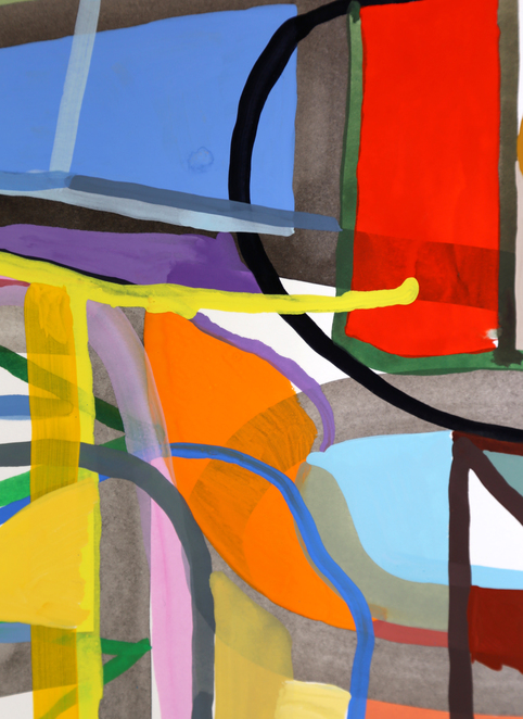 sad birds (LG), detail Unalphabetic Gouache, watercolor and sumi ink on paper
