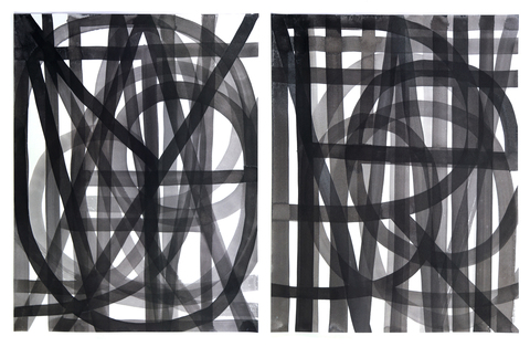 Yellow Triangle With Three Thicknesses (RT) Unalphabetic Sumi ink on paper