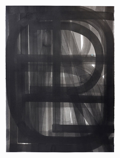 Titles (Green Diamond with Pencil Line) Unalphabetic Sumi ink on paper