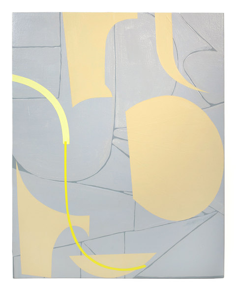 Untitled (gray, warm gray, naples yellow, light yellow and green-yellow) Painting Acrylic and flashe on panel