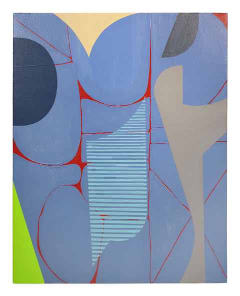 Untitled (oxide red, blue-gray, spring green, charcoal, beige and warm gray) Painting Acrylic and flashe on panel