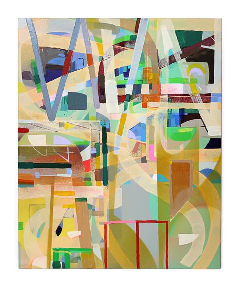Untitled (WE CARE AND IT SHOWS) Painting Acrylic, spray paint and gouache on panel