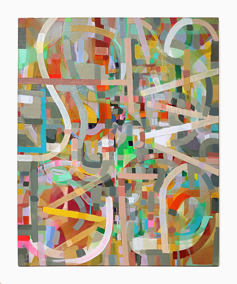 Untitled (Bobtail Brama) Painting Acrylic, spray paint and gouache on panel