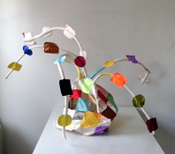 Patricia Dahlman Sculptures canvas, wire, cloth, thread
