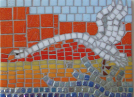 Patricia Rockwood Mosaics: Panels Glass and ceramic tile on board