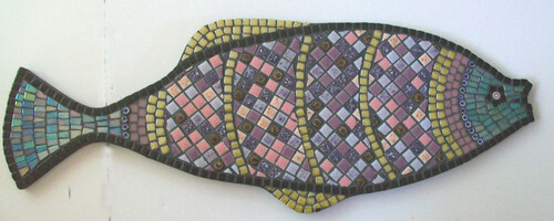 Patricia Rockwood Mosaics: Panels Glass and ceramic tile, millefiori