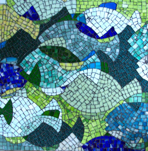 Patricia Rockwood Mosaics: Panels Stained glass, millefiori, on wood