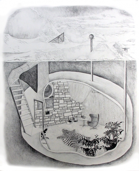 The Geopolitics of Hibernation Patte Loper Antarctica graphite on paper
