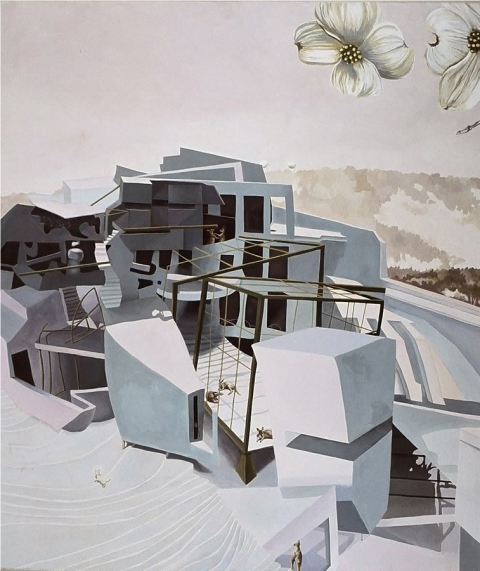 To Dream of Living in an Unknown City Patte Loper When Animals Build oil on canvas on panel