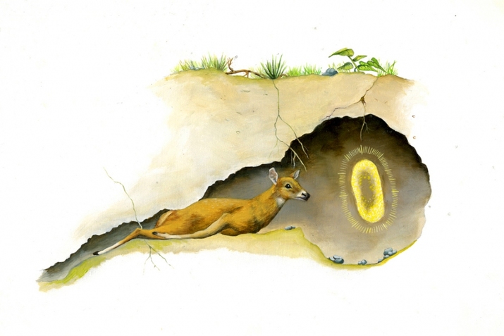 Visitation Patte Loper When Animals Build oil on paper