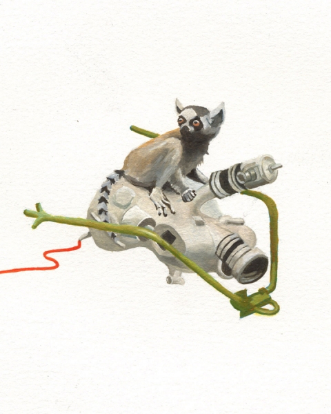 Lemur Machine Patte Loper When Animals Build oil on paper