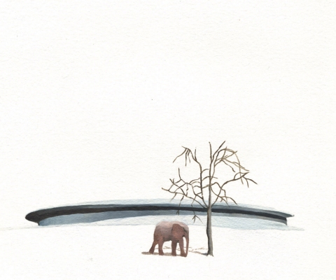 Municipal Building for Large Mammals Patte Loper When Animals Build oil on paper