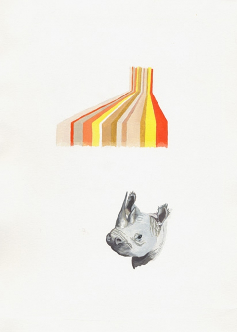 What Rhinoceros Sometimes Maybe Think About Patte Loper When Animals Build oil on paer