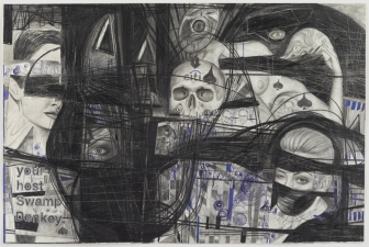 Paul Brainard Drawings pencil on drawing collage on paper