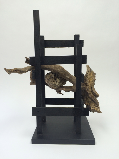 Twice Captured Rock Small Sculptures Wood, rock and paint