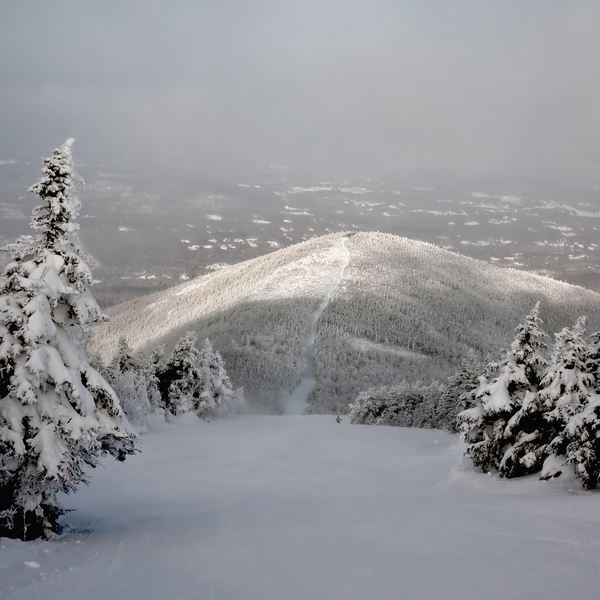 First Tracks - Near the top of Taft Slalom Trail PETER SZAWLOWSKI Cannon Mountain