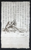 Philip Sugden, Artist Pages From The Manual On Dismantling God Sepia Ink on handmade Himalayan Daphne paper